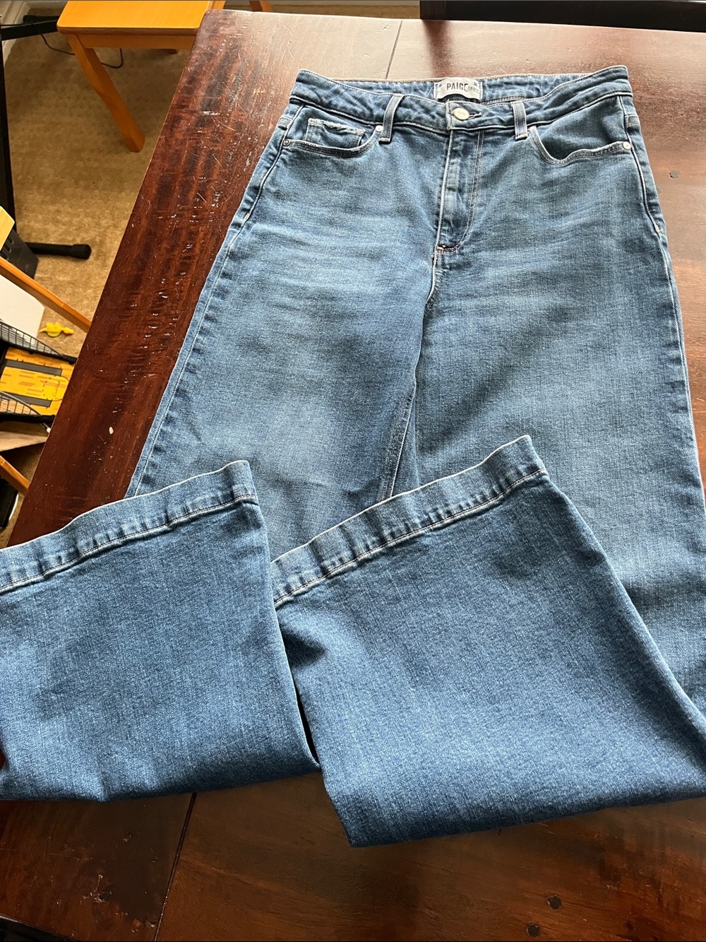 PAIGE Wide-Leg Jeans in Medium Blue Wash